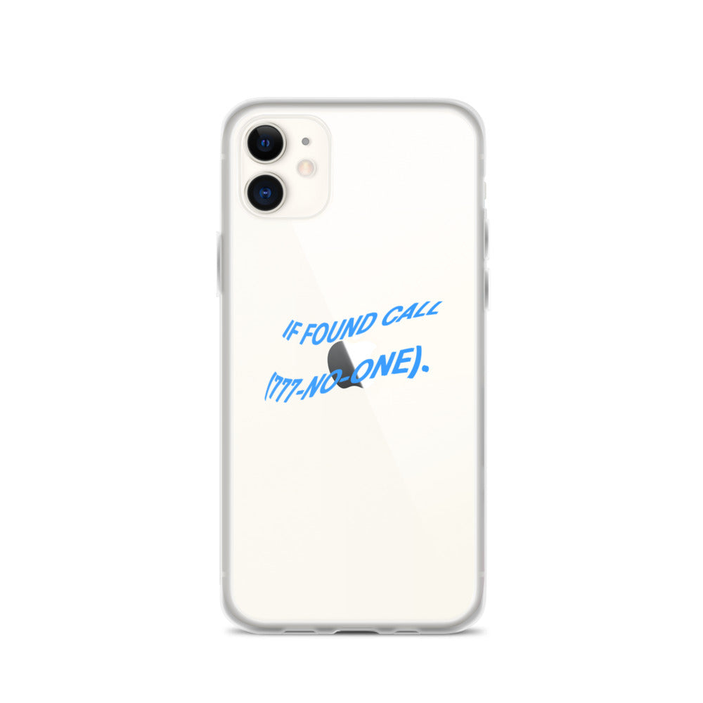 "IF FOUND CALL (777-NO-ONE)" Wavy TextiPhone Case