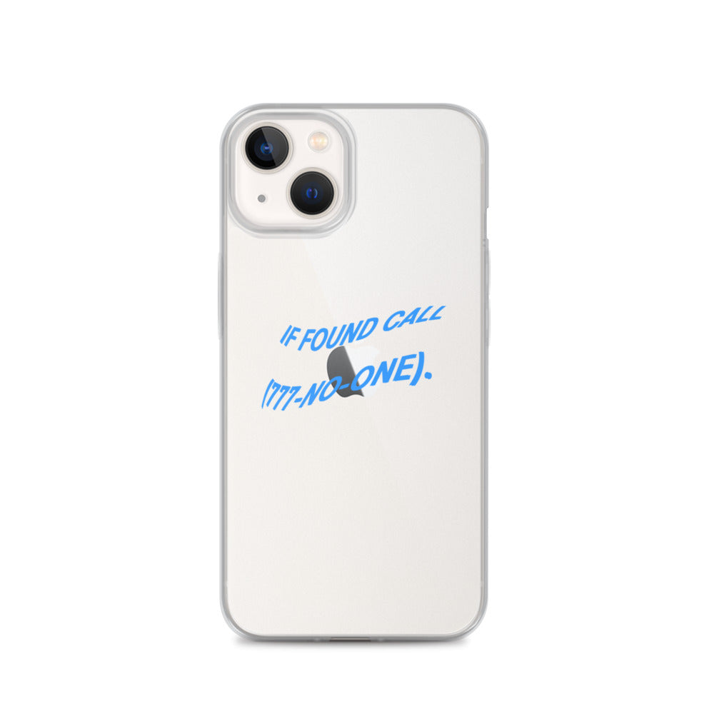 "IF FOUND CALL (777-NO-ONE)" Wavy TextiPhone Case