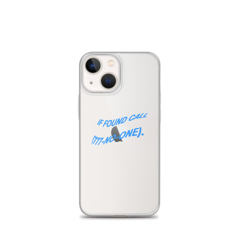 "IF FOUND CALL (777-NO-ONE)" Wavy TextiPhone Case