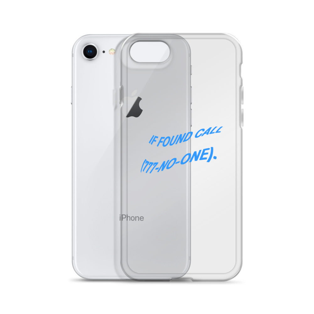 "IF FOUND CALL (777-NO-ONE)" Wavy TextiPhone Case